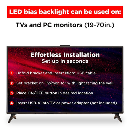 UltraPro Enlighten Backlight TV Bracket with Bias LED Lighting, Black