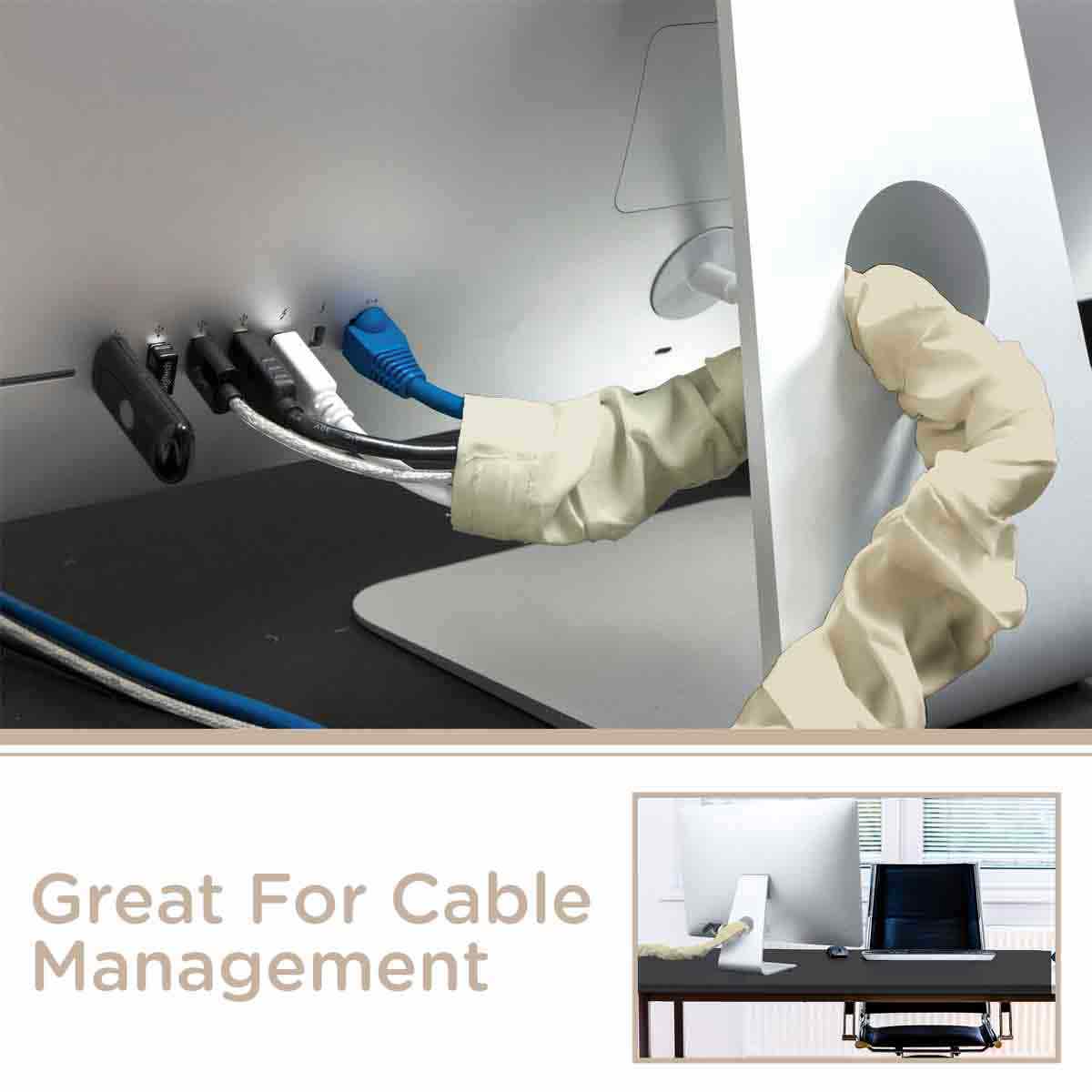 Cordinate 6ft. Fabric Cord Cover, Champagne