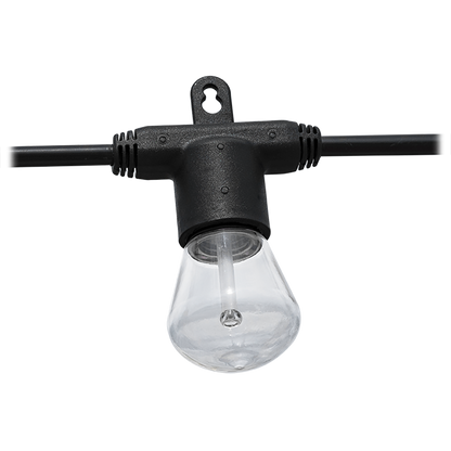 Lights by Night LED Bistro String Lights, 24 Bulbs, 48ft. Black Cord
