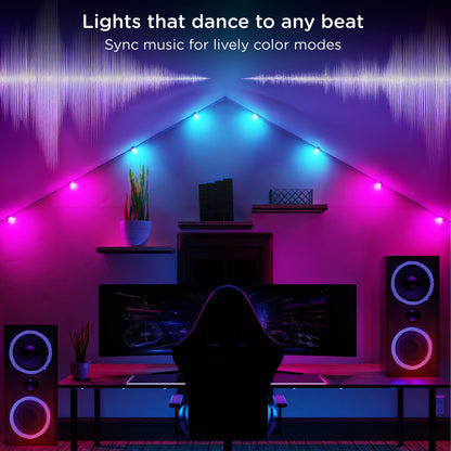 Enbrighten WiFi VIBE Spectrum Color-Changing Wall Lights Extension Strand, 12ft. White Cord