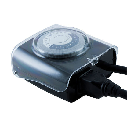 GE Outdoor Plug-In 24-Hour Extreme Weather Mechanical Timer, Black