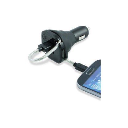 GE 2-USB Wrap-in-Charge Car Charger, Black