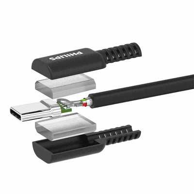 Philips 6ft. USB-C to USB-A Charging Cable, Black