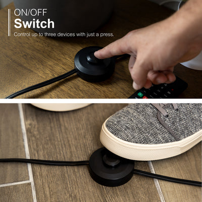 GE 3-Outlet 9ft. Extension Cord with Footswitch, Black