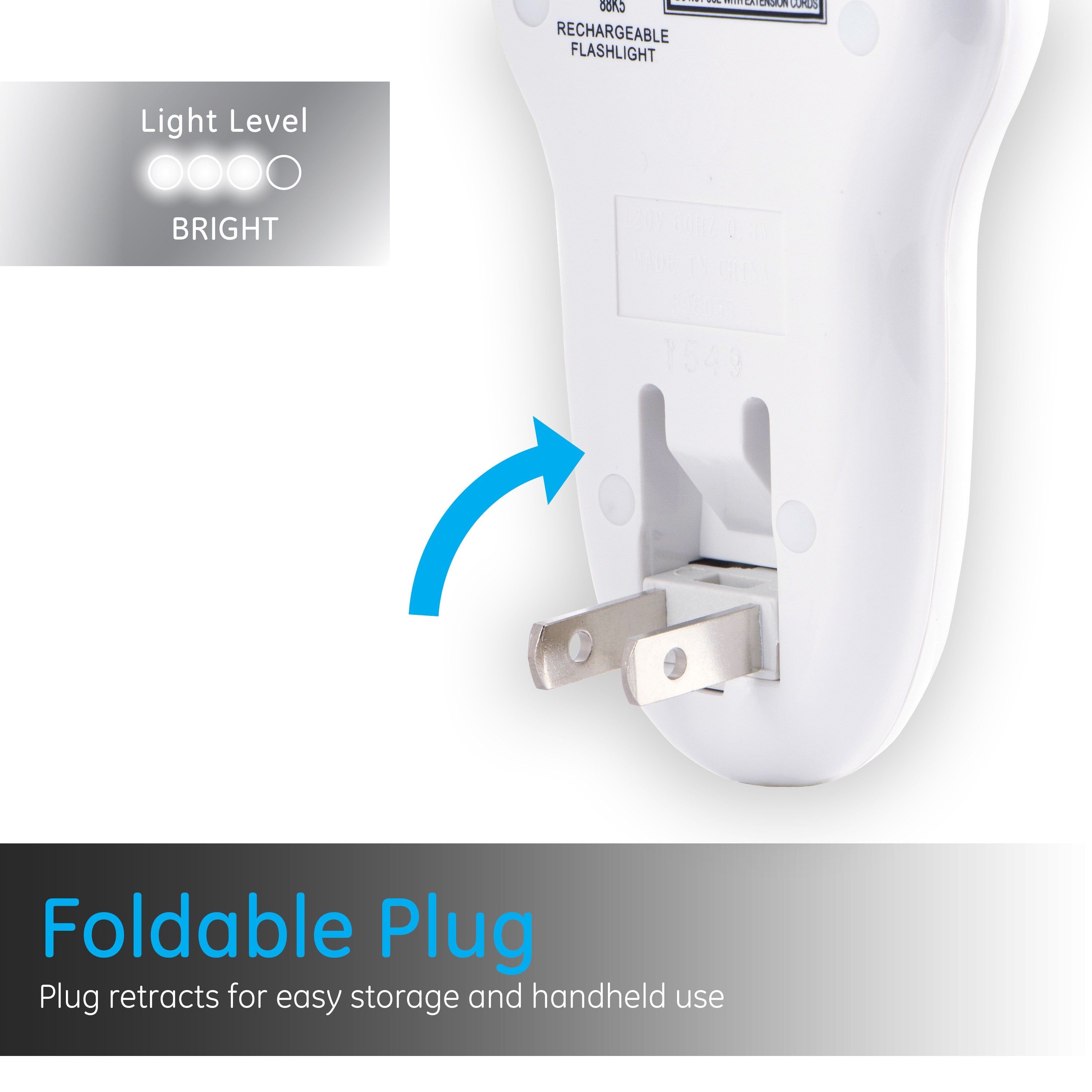 GE 3-in-1 Rechargeable Power Failure LED Night Light, White