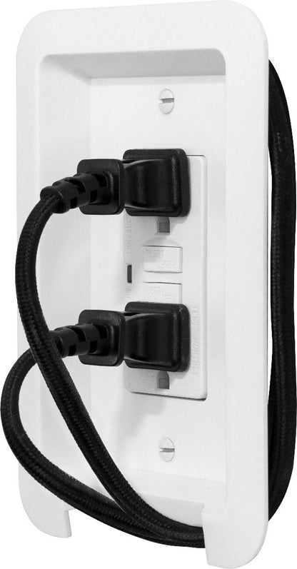 Cordinate Cord-Wrap Single Rocker Light Switch Wall Plate, White