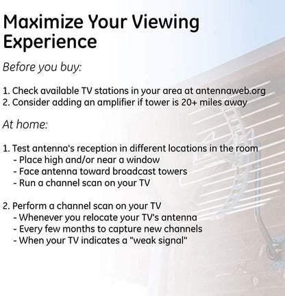 GE Quadcore HD Antenna, Black