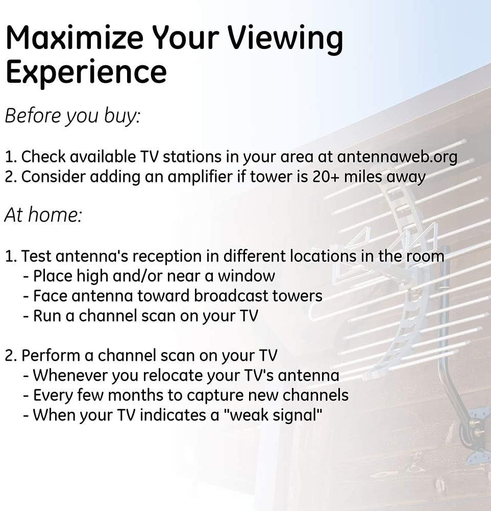 GE Quadcore HD Antenna, Black