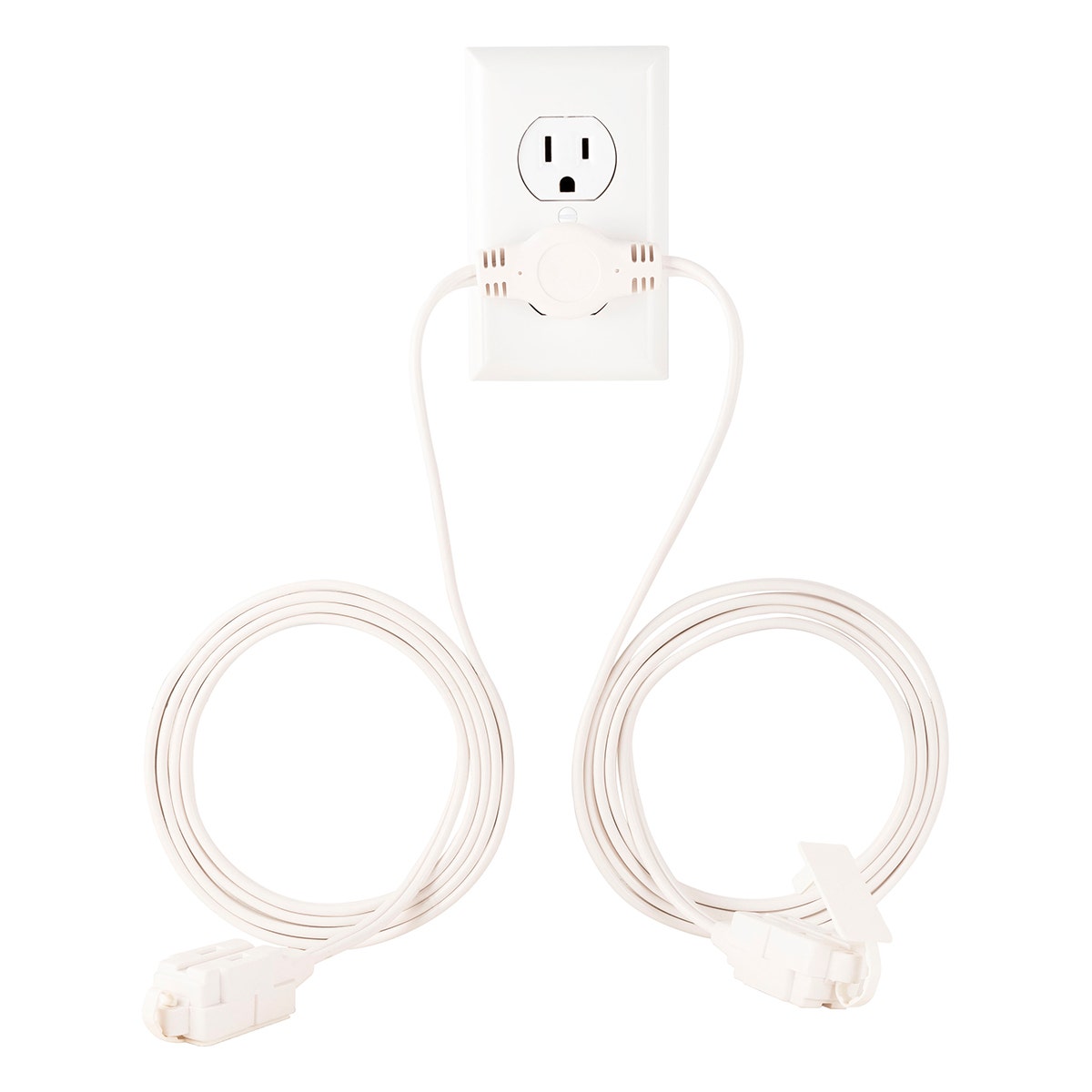 GE 3-Outlet 6ft. Polarized Dual Split Extension Cord, White