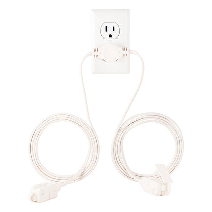 GE 3-Outlet 6ft. Polarized Dual Split Extension Cord, White
