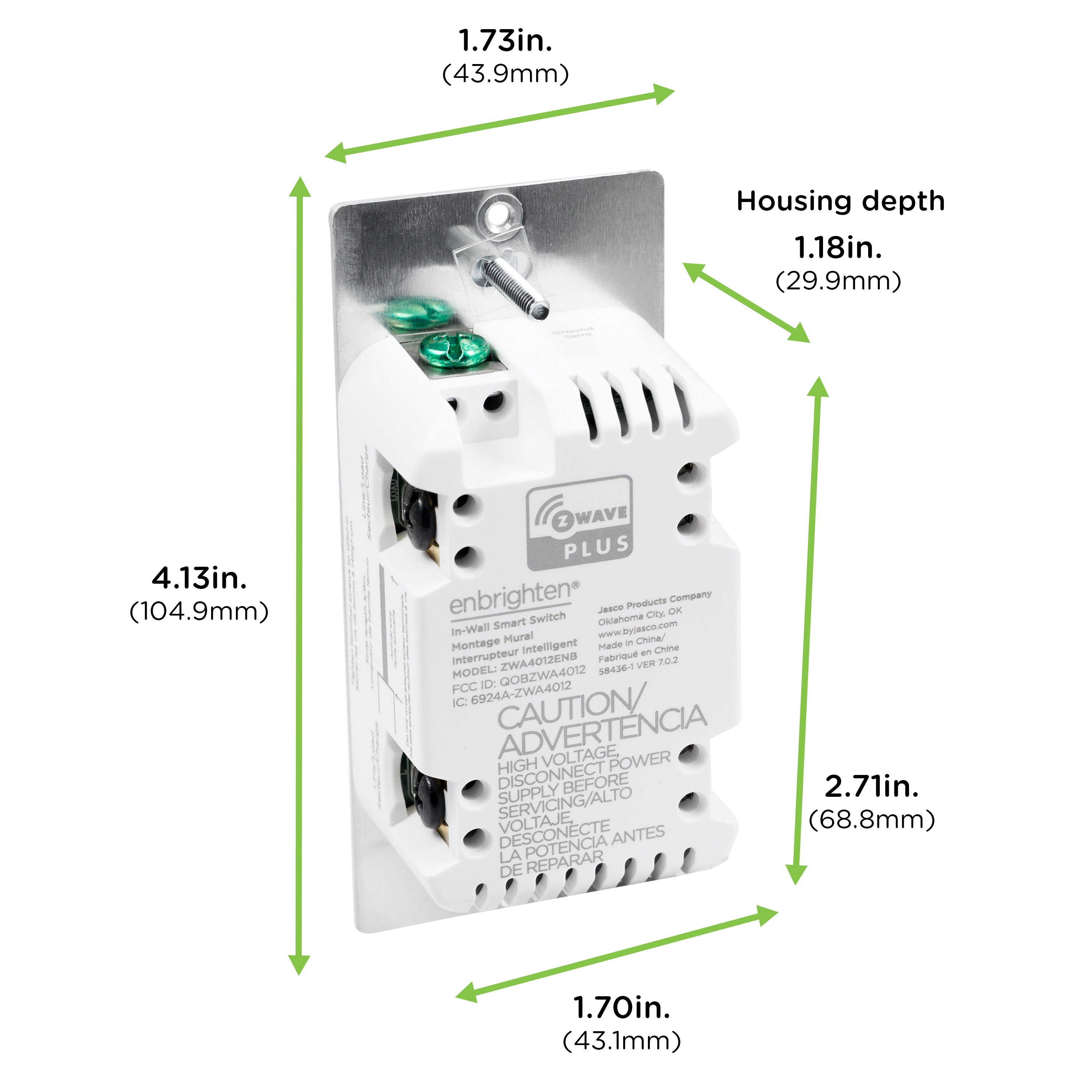 Enbrighten Z-Wave Plus In-Wall Smart Toggle Switch, 700 Series, White