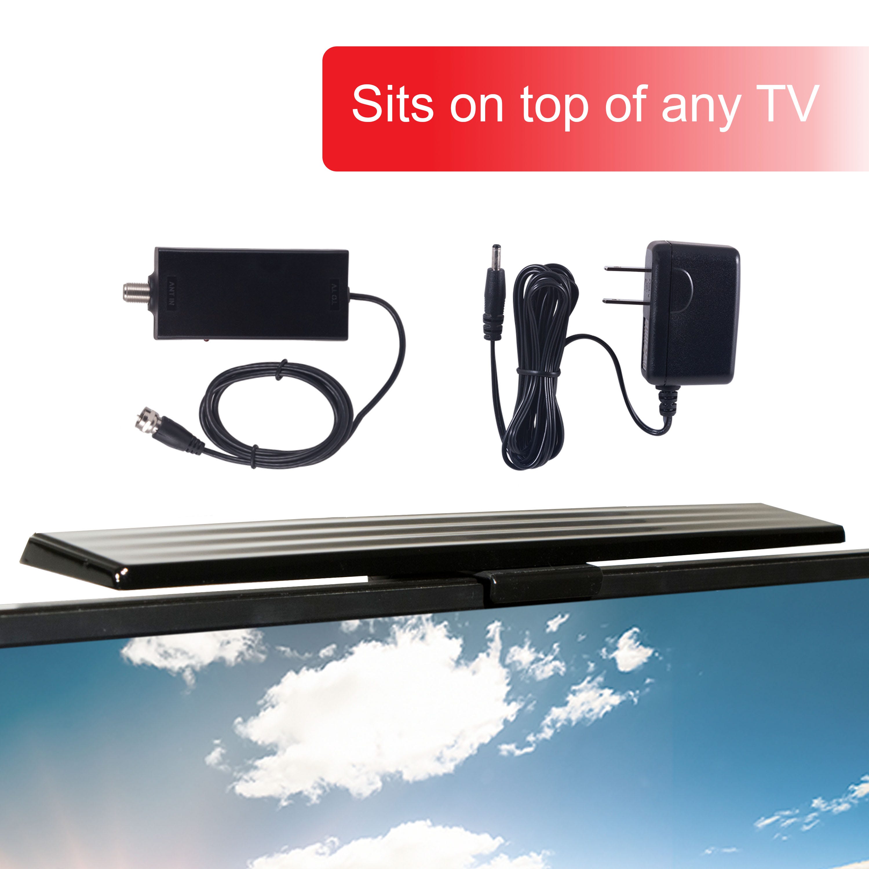 GE UltraPro Hover Bar HD Amplified Antenna, Black