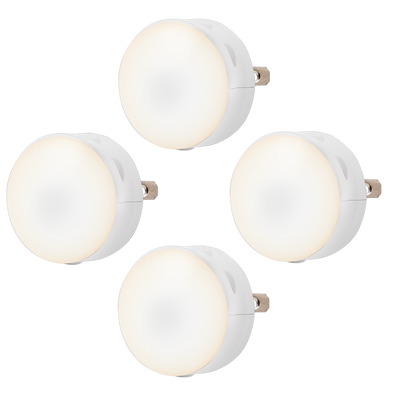 Lights By Night Color Changing GLO Dot Light Sensing LED Night Light, 4 Pack, White