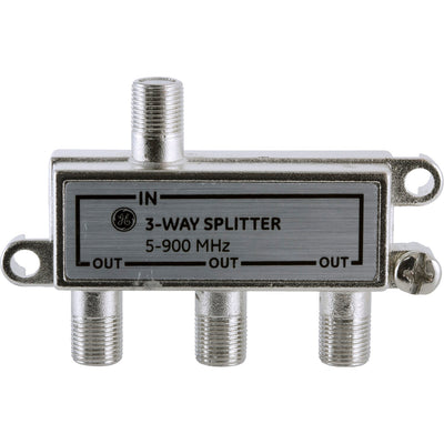 GE 3-Way Signal Splitter, Silver