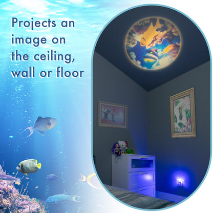 Projectables Tropical Fish Light Sensing LED Night Light, Blue