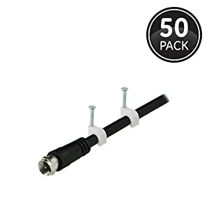 GE Nail-In Cable Clips, 50 Pack, White