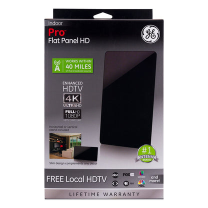 GE Pro Flat Panel HD Antenna, Black