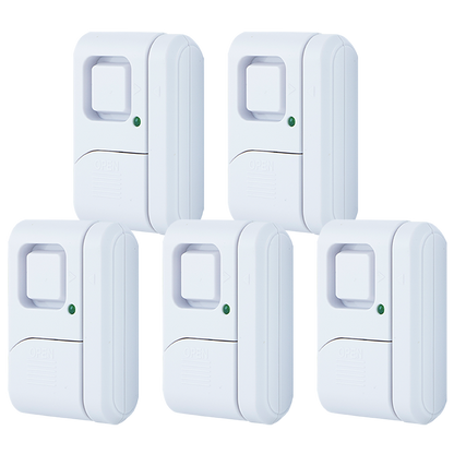 GE Battery-Operated Magnetic Window or Door Alarm, 5 Pack, White