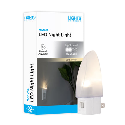 Lights By Night Manual On/Off LED Night Light, White