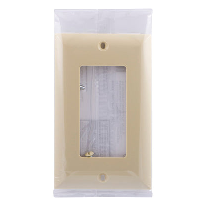 Power Gear Single Rocker Light Switch Wall Plate, Ivory