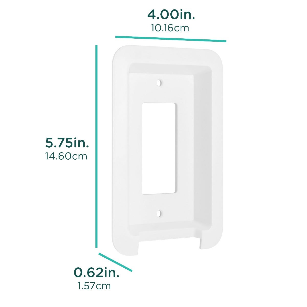 Cordinate Cord-Wrap Single Rocker Light Switch Wall Plate, White