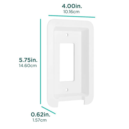 Cordinate Cord-Wrap Single Rocker Light Switch Wall Plate, White