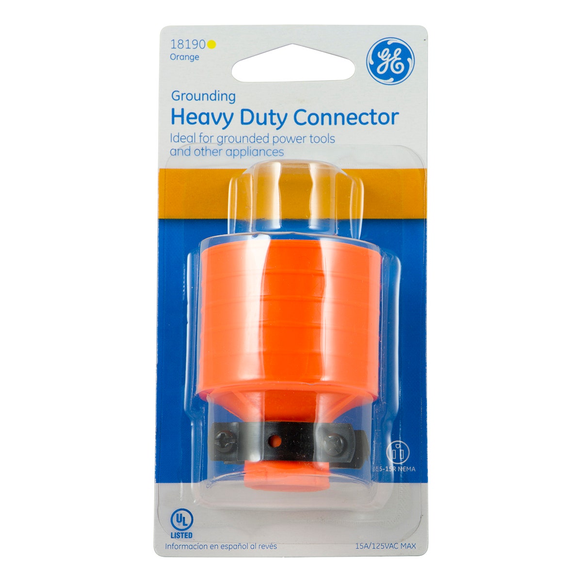 GE Heavy Duty Grounding Connector with Metal Clamp, Orange