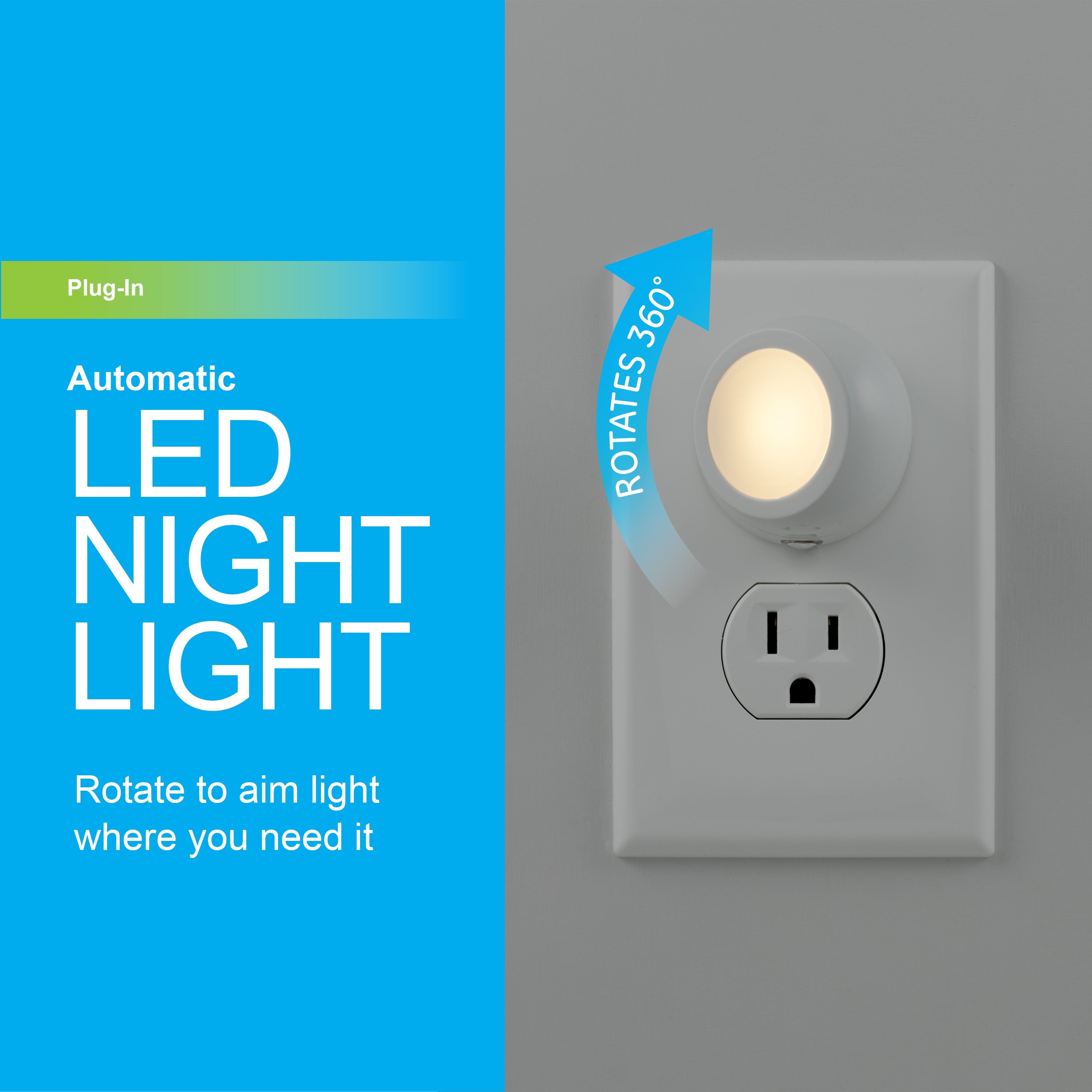 GE Light Sensing LED Night Light, 2 Pack, White