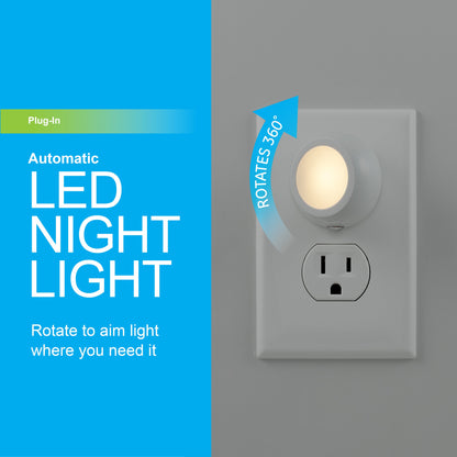 GE Light Sensing LED Night Light, 2 Pack, White