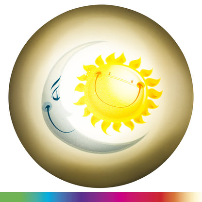 Lights by Night Sun and Moon Battery Operated Color-Changing LED Night Light, White