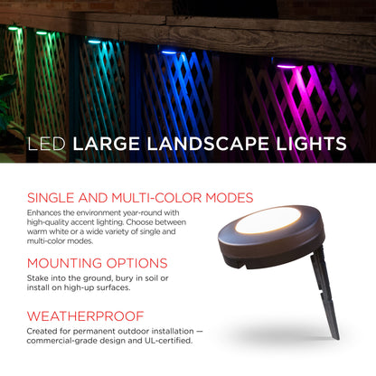 UltraPro Seasons Color-Changing LED Landscape Lights, 6 Pucks, 50ft. Black Cord