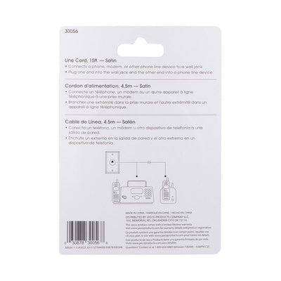 Power Gear 15 ft. Phone Line Cord, Gray