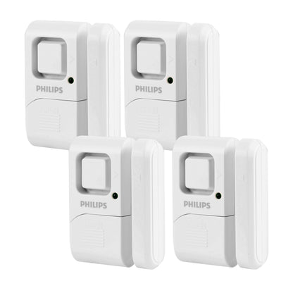 Philips Battery Operated Door Alarm, 4 Pack, White