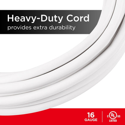UltraPro 3-Outlet 9ft. Heavy Duty Indoor/Outdoor Extension Cord, White