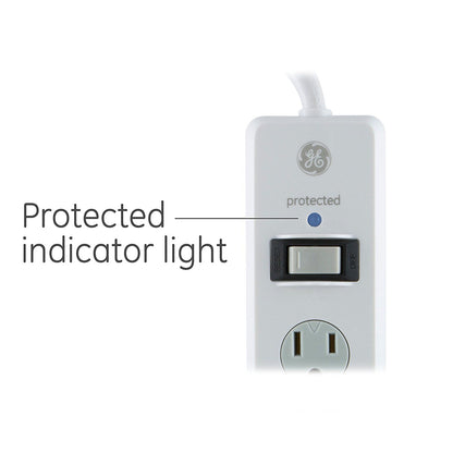 GE 6-Outlet 8ft. Surge Protector, White