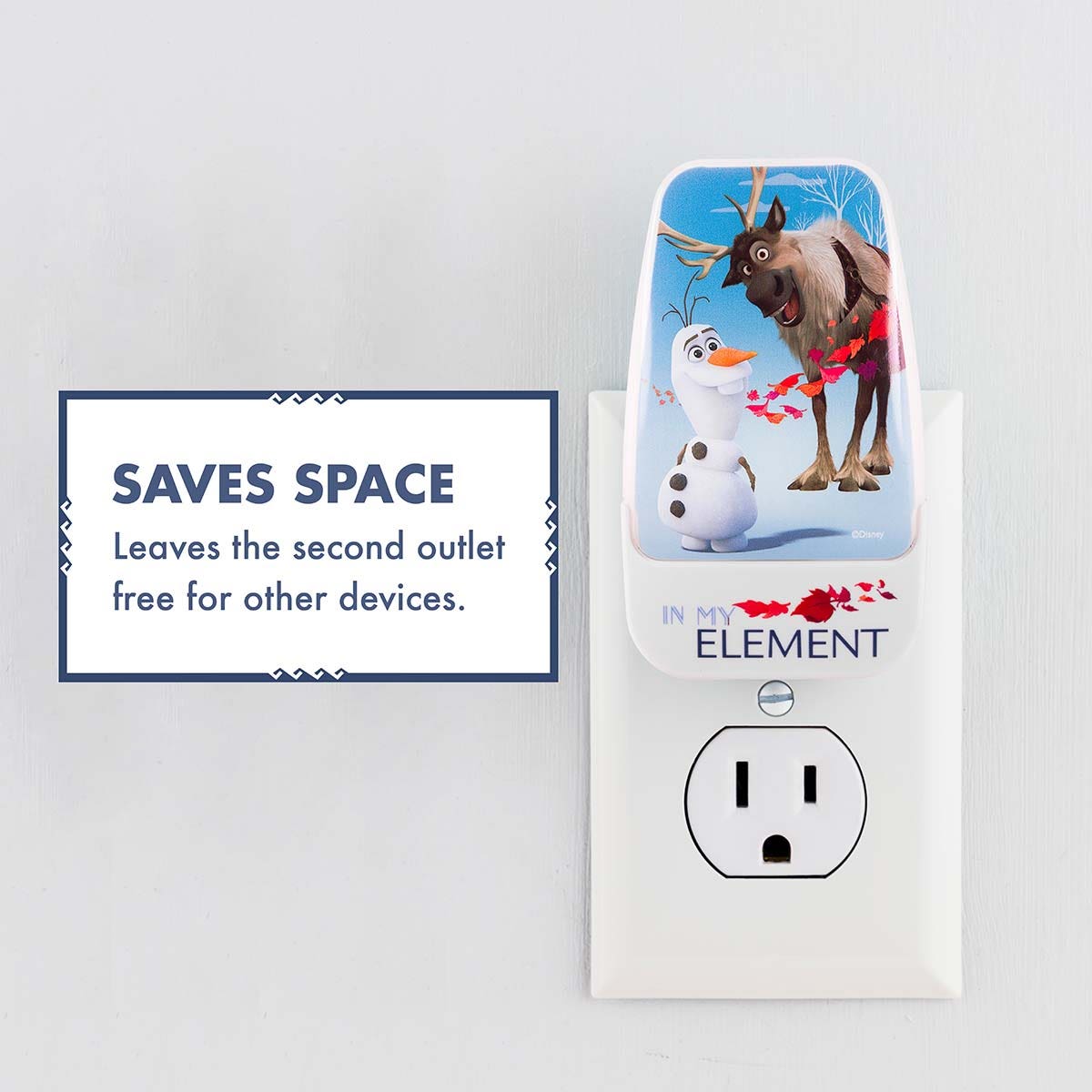 Disney Frozen II Light Sensing LED Night Light, White