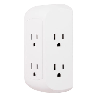 GE 6-Outlet Wall Tap with Surge Protection, White