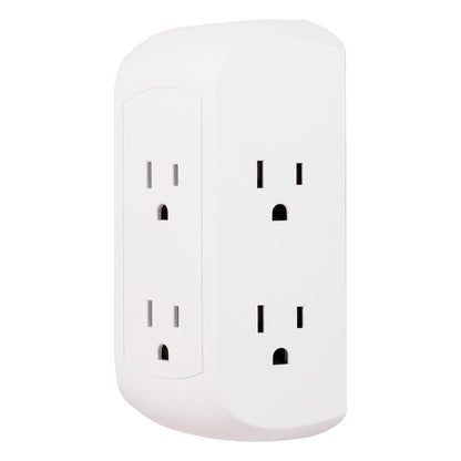 GE 6-Outlet Wall Tap with Surge Protection, White