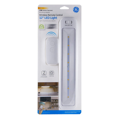 GE 12in. Battery Operated LED Light Bar with Remote, White