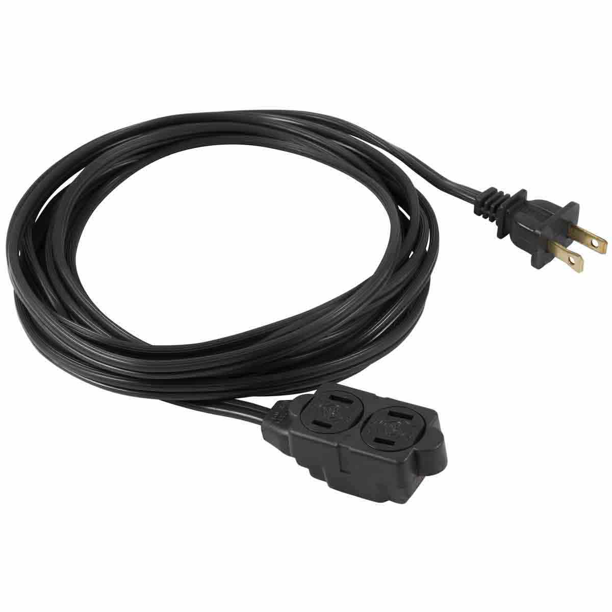 GE 3-Outlet 9ft. Indoor Extension Cord with Twist-to-Close Outlets, Black