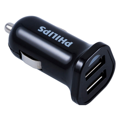 Philips 2-USB Car Charger, Black