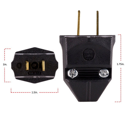 GE Replacement Polarized Household Plug, Black