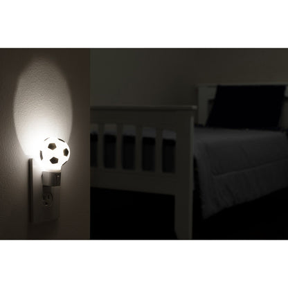 Lights by Night Soccer Ball Manual On/Off LED Night Light, Black/White