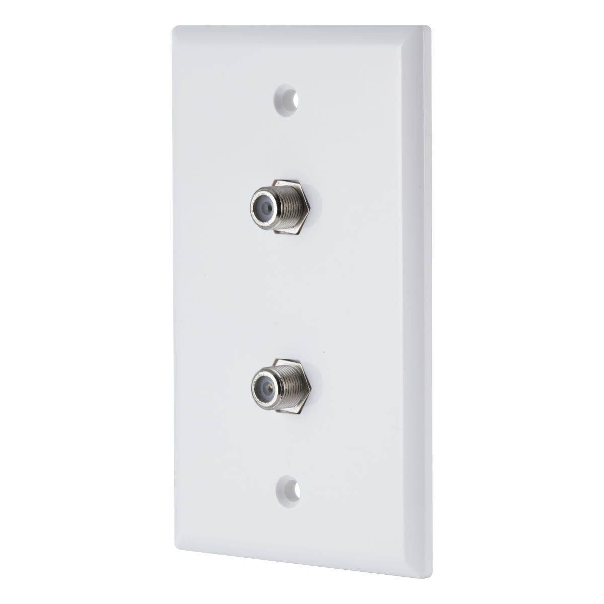 GE Dual Coax Wall Plate, White