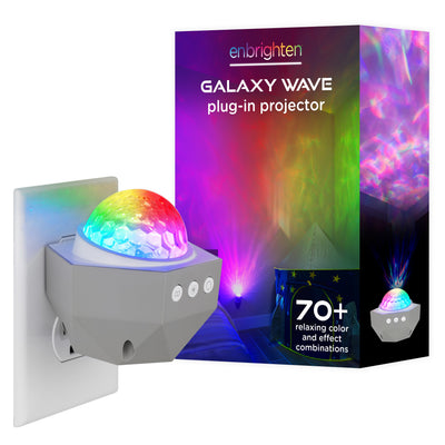Enbrighten Galaxy Wave Plug-In Projector LED Night Light, White