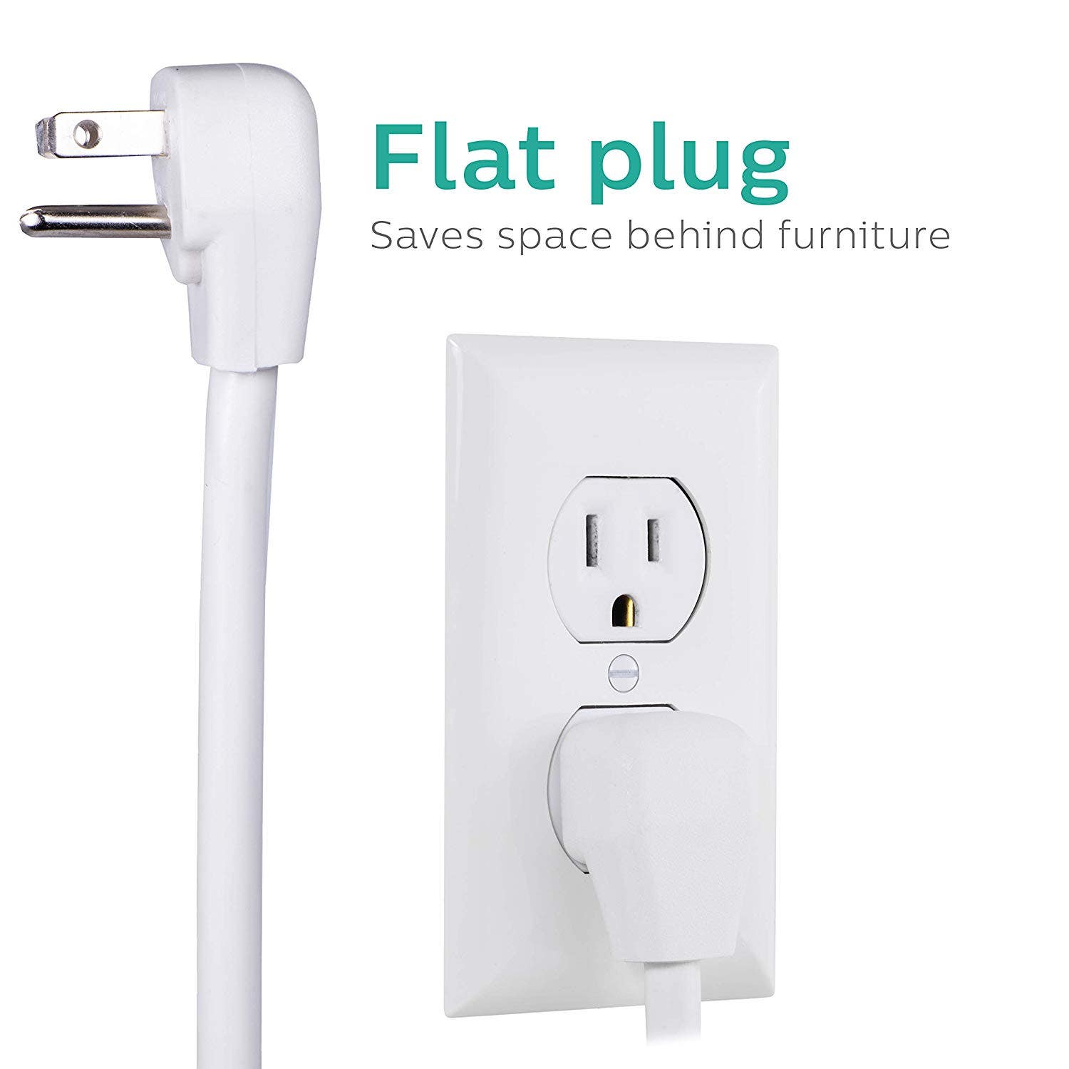 Philips 8-Outlet 8ft. Surge Protector, White