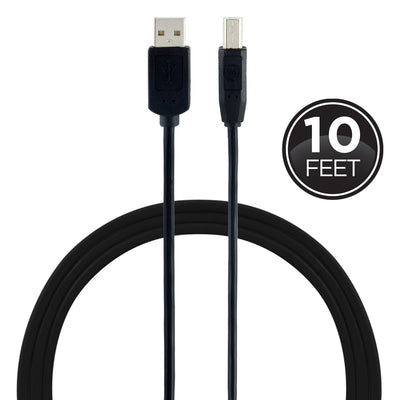GE 10 ft. USB 2.0 Printer Cable, Black