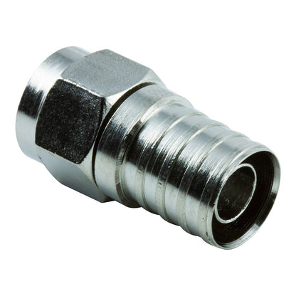 GE RG6 Crimp-On F-Type Connectors, Silver, 2 Pack