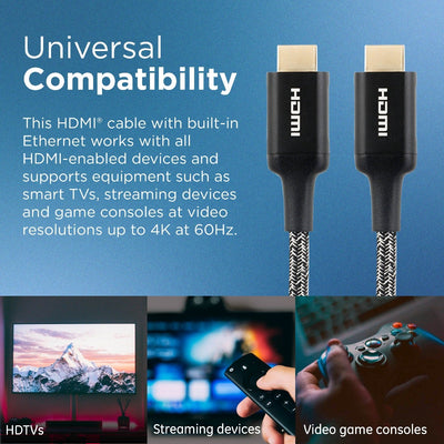 Philips 10ft. 4K Premium HDMI Cable with Ethernet, Black