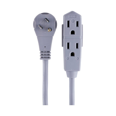 GE 3-Outlet 25ft. Extension Cord with Right-Angle Plug, Gray